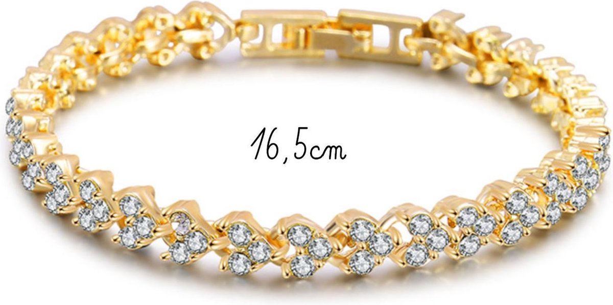 Mooie goudkleurige armband met steentjes | bol.com