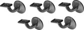 5 STUKS HERMETA LEUNINGHOUDERS VLAK M8 ZWART 3503-70