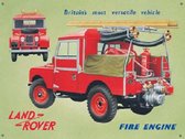 Land Rover Fire Engine Metalen wandbord 30 x 41 cm.