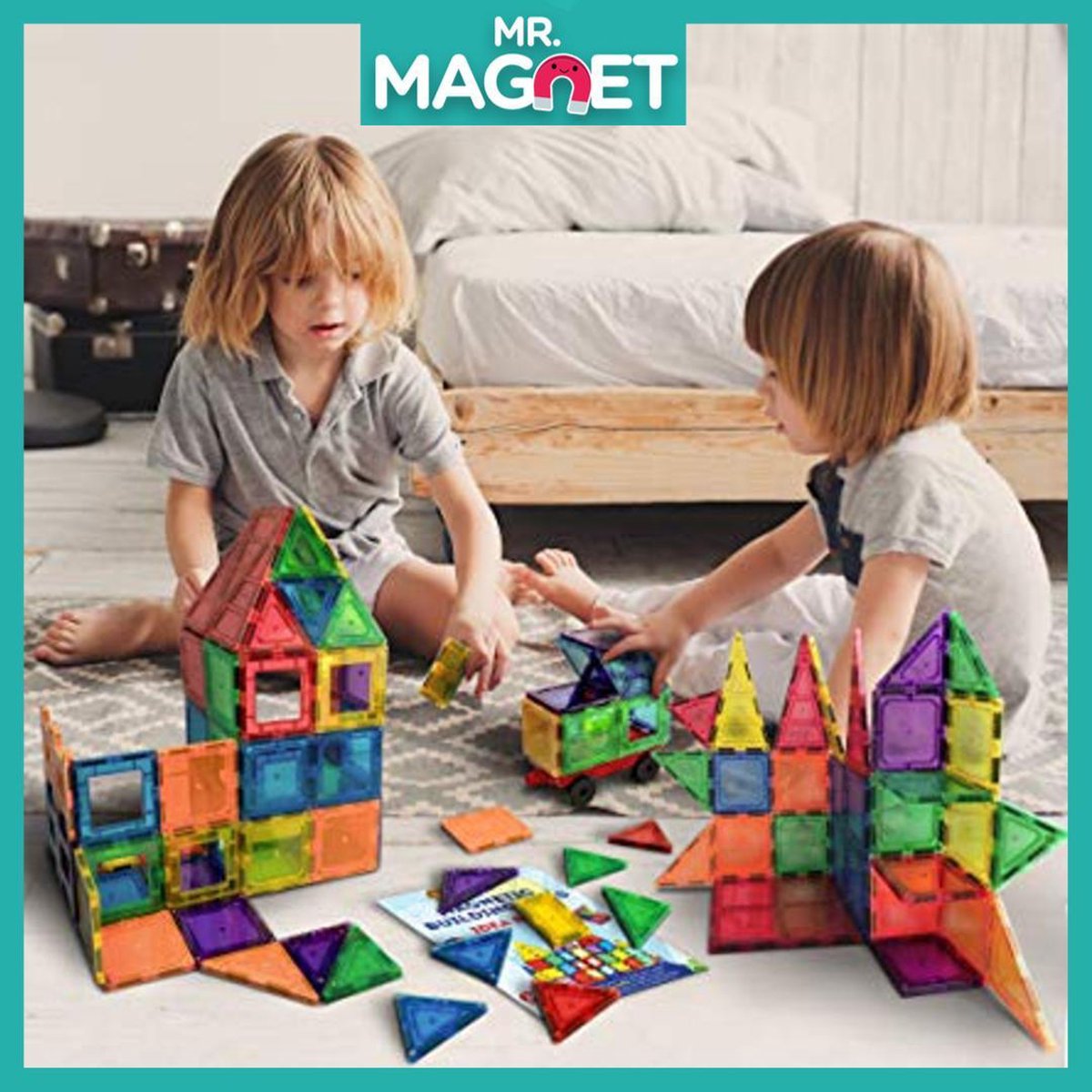 Jeu de construction magnétique Playtive - Coloré - 60 pièces Jeu de construction magnétique Playtive - Coloré - 60 pièces