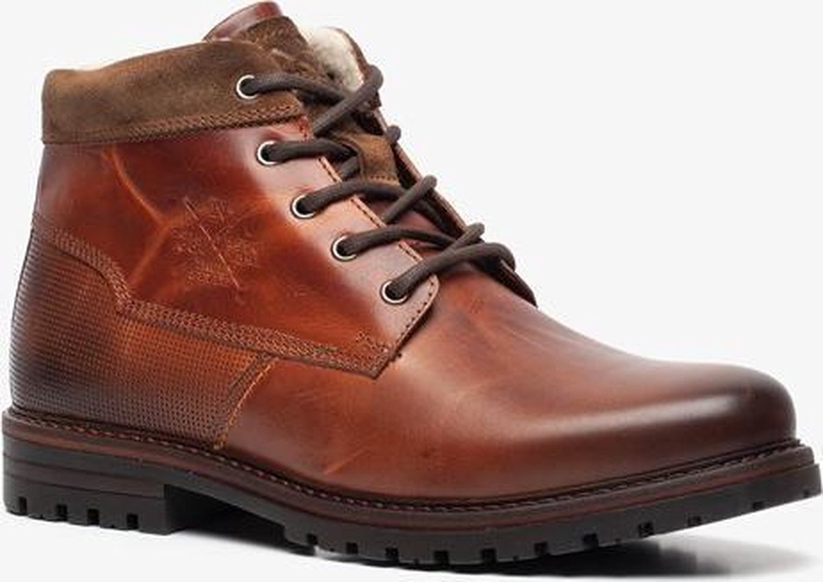 | Van Beers gevoerde leren heren veterboots Bruin TwoDay hoge warm gevoerde leren veterboots bruin (heren