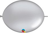 Qualatex Doorknoopballonnen Quicklink Metallic Q6 Zilver 17 cm (50 stuks)