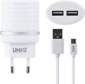 UNIQ Accessory Dual Port 2.4A travel charger - Micro USB Wit (CE)