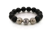 Edelsteen armband - Onyx Glans 14MM - 925 Sterling Zilver - Natuursteen armband - Sieraden man en vrouw - Armband man en vrouw - Armband dames en heren - Cadeau man en vrouw - Sier