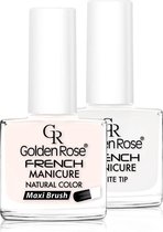 GOLDEN ROSE French manicure nagellak SET 02, 2 x 10,7 ml voor de natuurlijke nagels, gel nagels, acryl nagels. De perfecte french manicure met natuurlijke uitstraling;-)