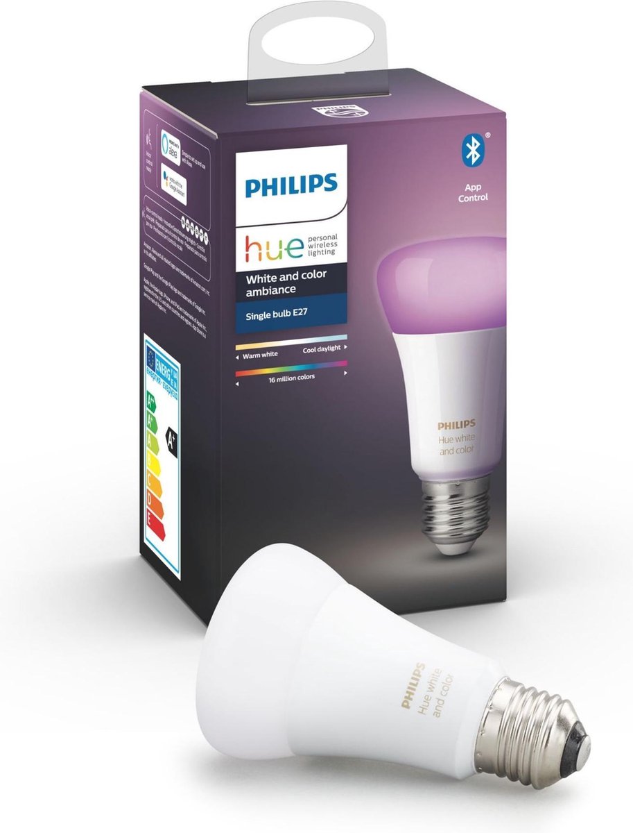 leerling Appal Oordeel Philips Hue Slimme Lichtbron E27 - White and Color Ambiance - 9W -  Bluetooth | bol.com