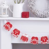 Slinger met kersttruien - Rood & Wit - 1.5 meter