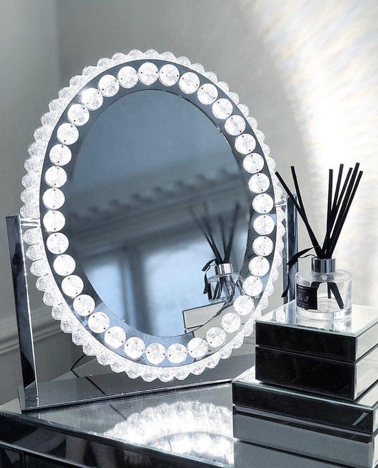 LCTHZJ Miroir de vanité éclairé avec lampes à LED pour le maquillage coiffeuse ensemble Couleur : Silver 