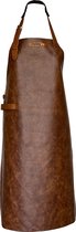 Xapron luxe leren (BBQ) schort Atlanta - kleur Brandy (bruin)