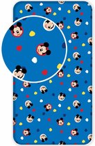 Hoeslaken - Disney Mickey Mouse Hello  - Eenpersoons - 90x200 cm - Blauw