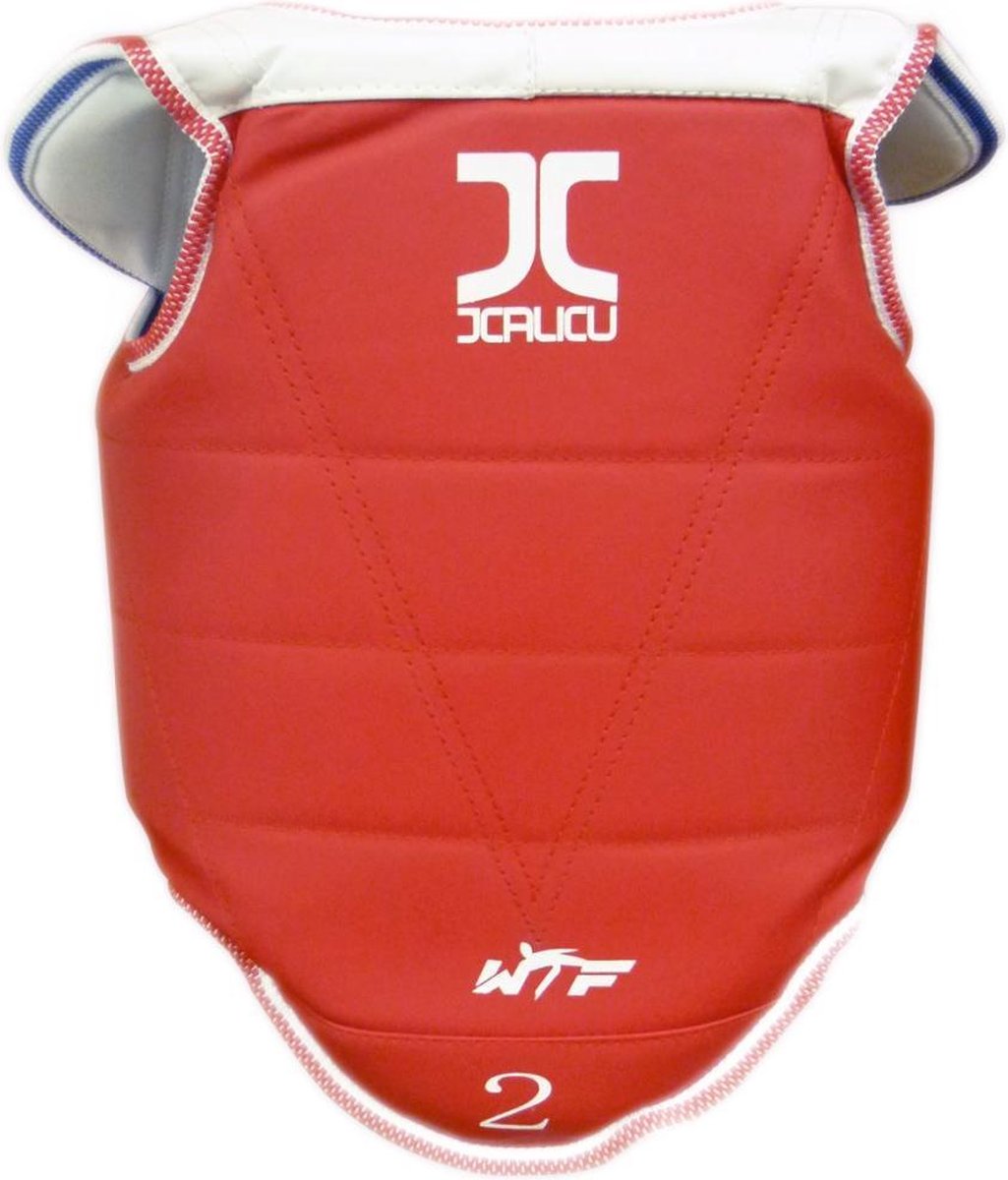 Taekwondo-borstbeschermer Premium JC | WT-goedgekeurd | Rood / Blauw (Maat: M)