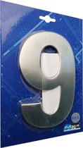 AVENUE metalen huisnummer ‘0’ - hoogte 15 cm - op afstandnokken - geborsteld RVS