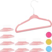 Relaxdays 80 x kledinghangers kind - babykledinghanger - kunststof – kledinghanger roze