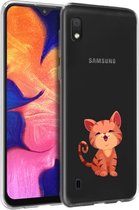 Samsung Galaxy A10 Transparant siliconen hoesje (Kitten)