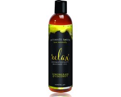 Intimate Earth Relax - Massage Olie - Lemongrass Coconut - 120 ml