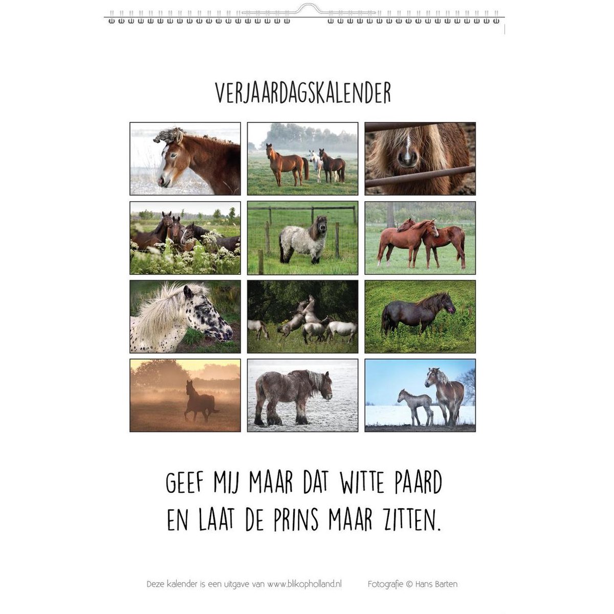 Blik op Holland Paarden & Spreuken Verjaardags-Kalender