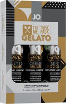 JO Gelato Tri Me Triple Pack - Glijmiddel op Waterbasis - 3x30ml