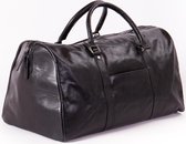 Lederen -luxe-reistas- weekendbag- zwart-sporttas- groot formaat- luxe reistas