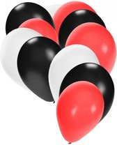 Minimaal Geneigd zijn Persoon belast met sportgame 30 ballonnen wit-zwart-rood | bol.com