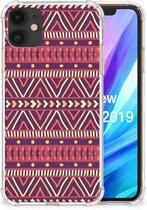 Geschikt voor iPhone 11 Doorzichtige Silicone Hoesje Aztec Purple