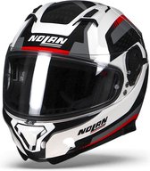 Nolan N87 Arkad N-Com 043 Metal Wit Grijs Rood Integraalhelm - Motorhelm - Maat M