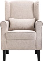 Fauteuil naturel beige (Incl Anti Kras Vilt 16st) / Loungestoel / Lounge stoel / Relax stoel / Chill stoel / Lounge Bankje / Lounge Fauteil