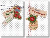20 Kerstkaarten - Folie - Witte envelop - 10,5 x 16 cm