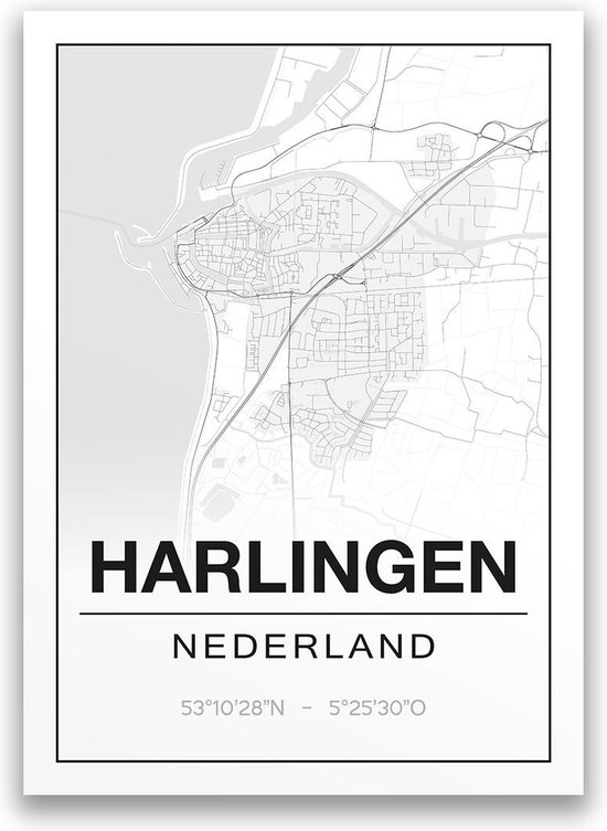 Poster/plattegrond HARLINGEN - 30x40cm