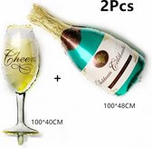 Feest Ballonnen set Champagnefles + Glas | Party Ballonnen