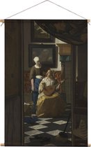 De liefdesbrief | Johannes Vermeer | ca. 1669 - ca. 1670 | Kunst | Textieldoek | Textielposter | Wanddecoratie | 120CM x 180CM” | Schilderij