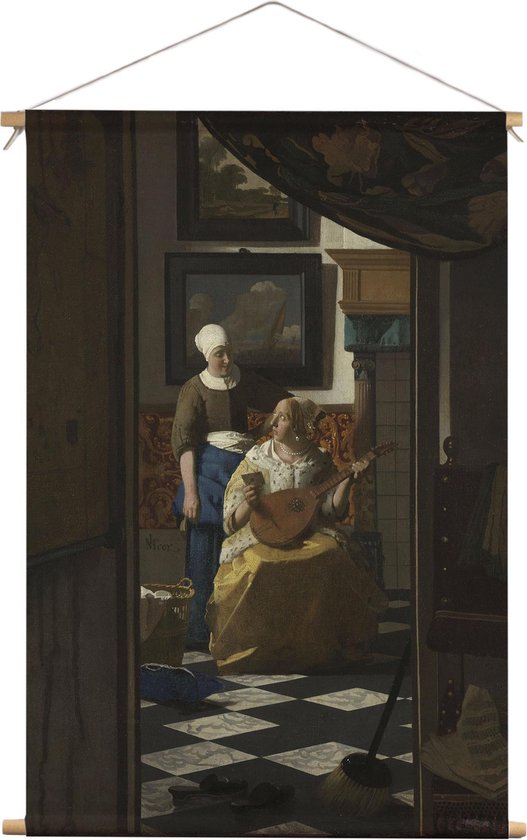 De liefdesbrief | Johannes Vermeer | ca. 1669 - ca. 1670 | Kunst | Textieldoek | Textielposter | Wanddecoratie | 40CM x 60CM” | Schilderij