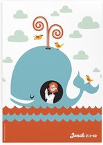 Poster kinderkamer christelijk Bijbel verhaal Jona in de walvis babykamer A3