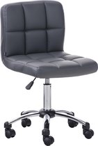 Bureaustoel - Kruk - Design - In hoogte verstelbaar - Gewatteerd - Grijs - 44x90x37 cm