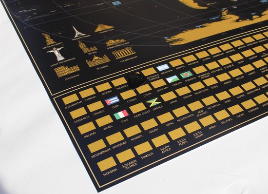 Your Adventure World Scratch map wereldkaart XL (84 x 59.4cm) - Kras Wereldkaart Poster - Educatief Speelgoed - Wereldkaart wanddecoratie Scratchmap - Wereldkaart kraskaart - Your Adventure Map