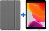 Shop4 - iPad 10.2 (2019/2020) Hoes + Glazen Screenprotector - Smart Book Case Grijs