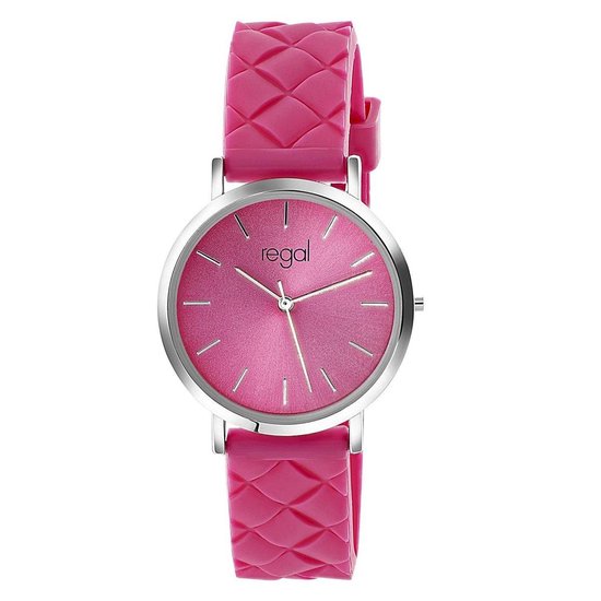 incompleet van mening zijn kunstmest Regal horloge met een roze rubberen band | Leuke Horloges.nl