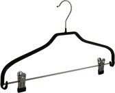 De Kledinghanger Gigant - 10 x Blouse / shirthanger metaal met anti-slip knijpers en zwarte anti-slip coating, 40 cm