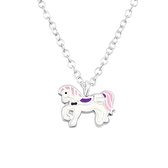 Joy|S - Zilveren paard - pony  hanger met ketting 39 cm Sterling zilver 925