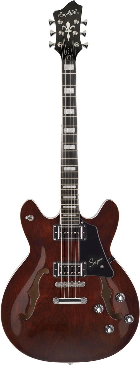Hagstrom Justin York Super Viking Transparent Brown - Semi-akoestische gitaar