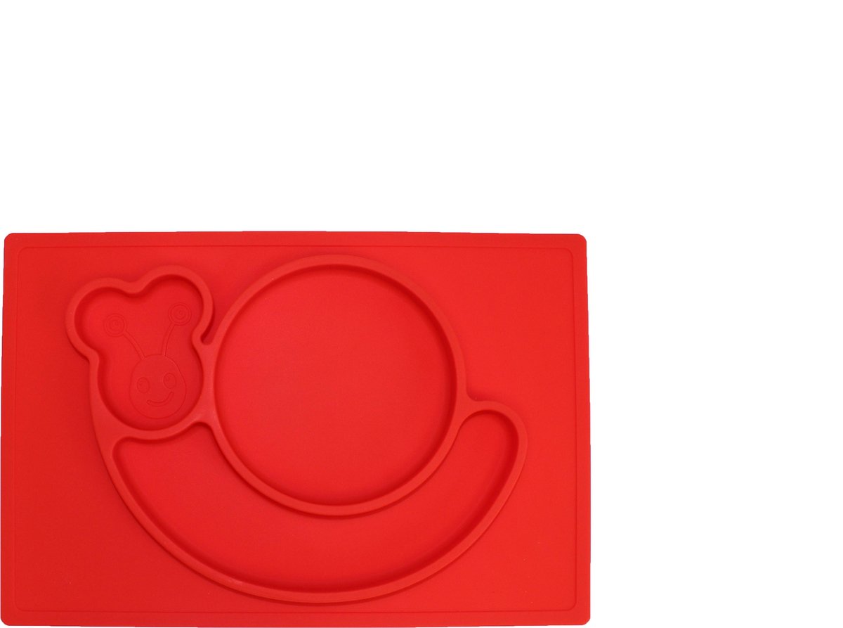 Anti-slip silicone 3D kinder placemat Slak Rood | Kinderplacemat | Anti Slip | Super leuk | By TOOBS
