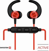 Swissten Bluetooth Oordopjes Active - Draadloze Sport Oordopjes - Rood