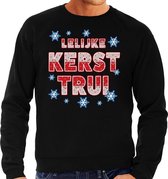 Foute Kersttrui / sweater - Lelijke Kerst trui - zwart voor heren - kerstkleding / kerst outfit 2XL (56)