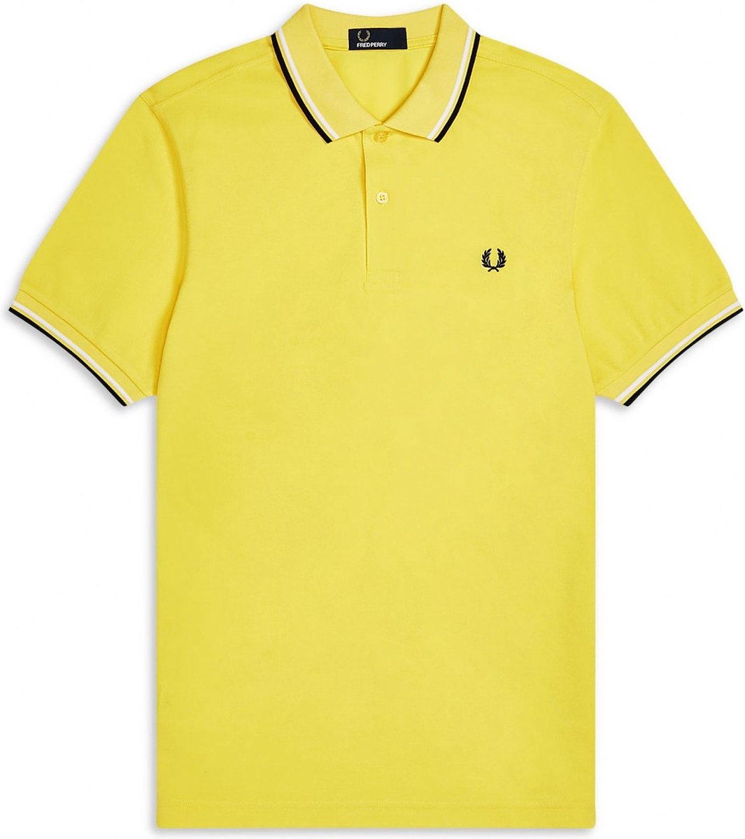 Fred Perry Poloshirt - Maat S - Mannen - geel/zwart/wit | bol.com