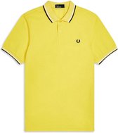 Fred Perry Poloshirt - Maat S  - Mannen - geel/zwart/wit