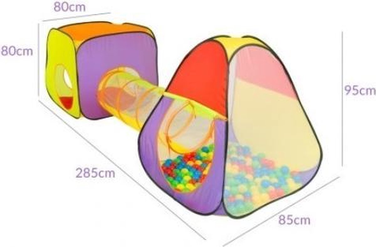Benebomo Play Tent with Tunnel, 3-in-1 Blue Rocket Tunnel Tent for Children, Indoor Yurt, Dance Pool, Crawling Channel with Tent, Play Tent for Boys and Girls