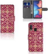 Geschikt voor Samsung Galaxy A20e Wallet Case Barok Pink
