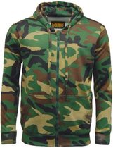 JC Blue Groene Camouflage Hoodie heren met capuchon - Rits - Maat S