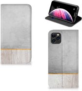 iPhone 11 Pro Max Book Wallet Case Wood Concrete