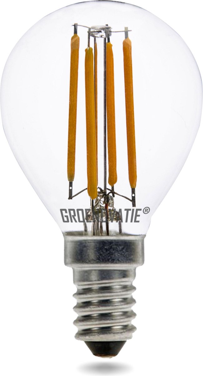 Groenovatie LED Filament Kogellamp - 4W - E14 Fitting - 78x45 mm - Dimbaar - Extra Warm Wit
