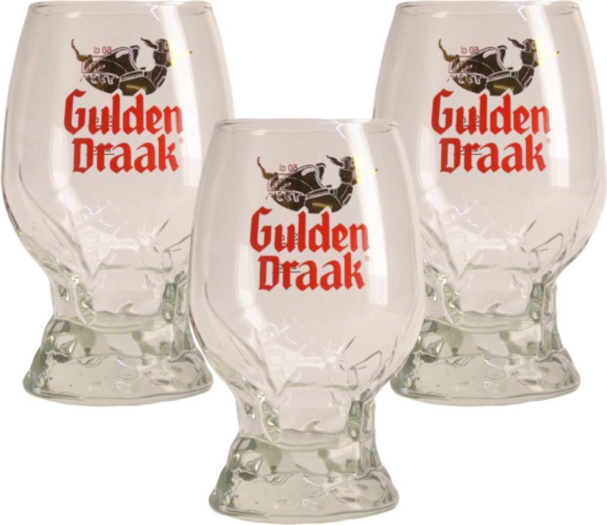 Gulden Draak Drakenei Bierglas - 33cl (Set van 3) - Origineel glas van de brouwerij - Nieuw